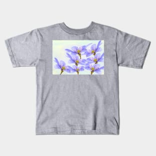 Purple Violet Flowers Kids T-Shirt